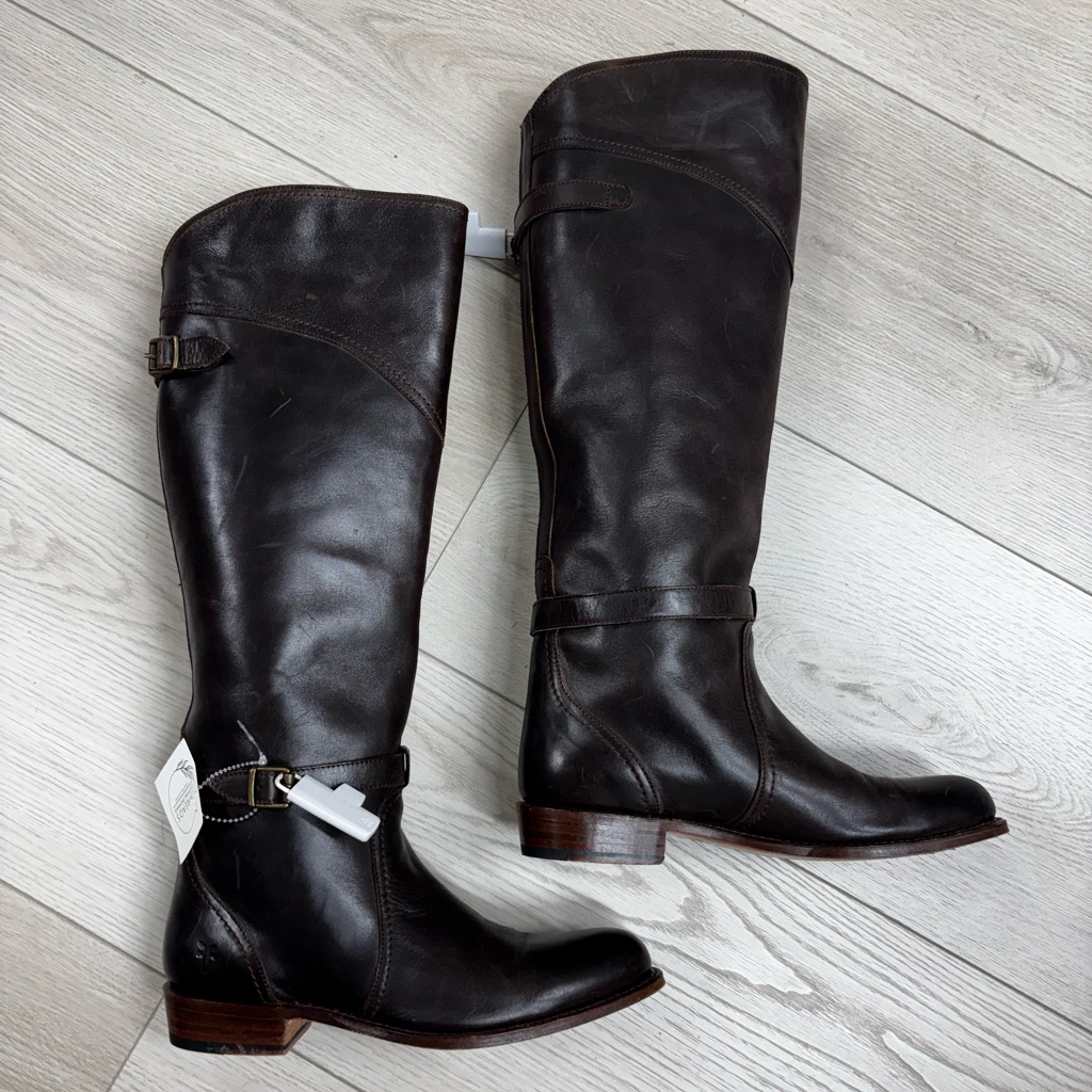 Frye Dorado Dark Brown Tall Leather Riding Boots